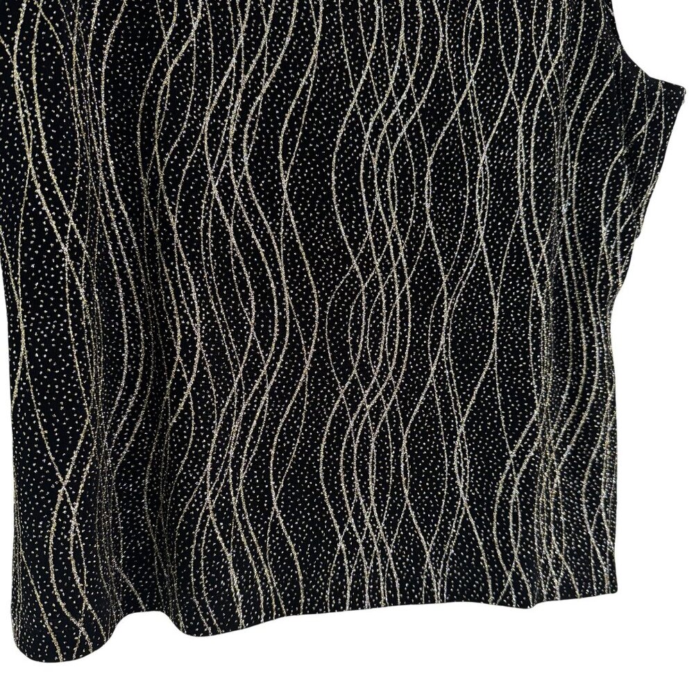 Ronni Nicole Womens Black Gold Glitter Stretch Sleeveless Tank Top Size XL - Picture 3 of 6